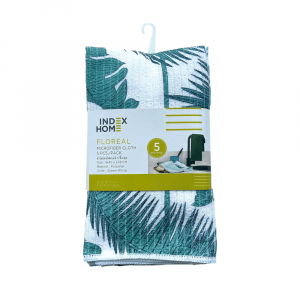 Khăn Bếp Vải Cotton FLOREAL Màu Xanh Lá W40xD48xH0.1Cm