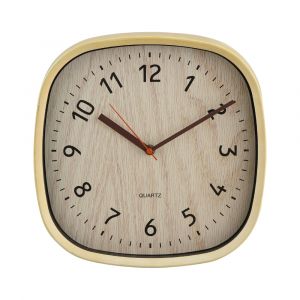 CARA Plastic Wall Clock Natural Wood W29.8xD5.1xH29.8 Cm