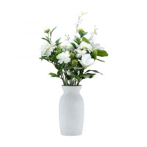 MADALIA Plastic Artificial Plant Pot White W54.8xD39.6xH80 Cm