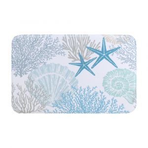 COLONIAL Polyester Bath Mat Light Blue W45xD70xH1.5Cm
