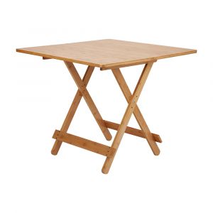 MINITO Foldable Bamboo Table Natural Wood W68xD68xH60 Cm