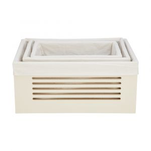 ANGELA MDF Storage Box White W40xD30xH17.5 Cm