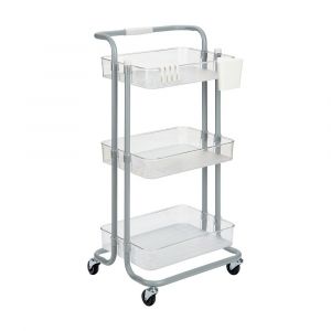 KLEAR 3-Tier Multipurpose Shelf PET Plastic Gray W42.5xD35.5xH83 Cm