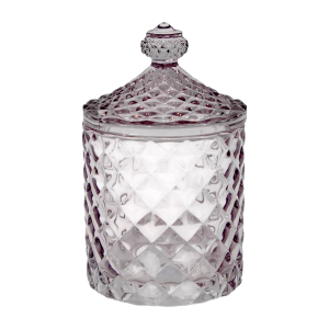 JULIET Pink Glass Cotton Swab Holder W9.8xD9.8xH16.3Cm