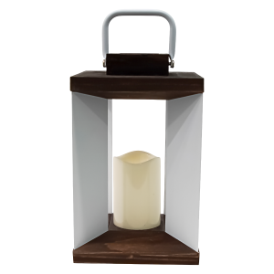 WOODY Iron Lantern White W18xD18xH30Cm
