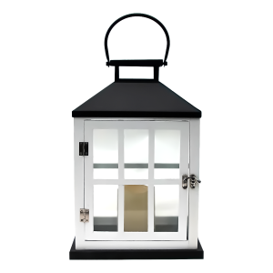 Đèn Lồng Gỗ Đặc Khác HOMEY Màu Trắng W17xD13xH24Cm