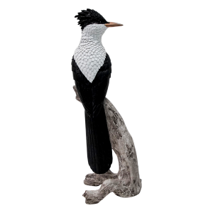 KRISTY White Resin Glass Kingfisher Statue W15.6xD17.3xH42.2Cm