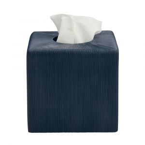 NAVY Glass Plastic Tissue Box Dark Blue W14.1xD14xH13.2Cm