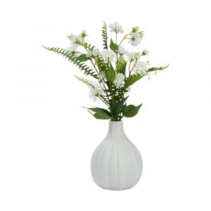 ABBA PE Plastic Artificial Plant Pot White W25xD25xH45 Cm