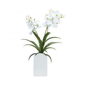 ORALIA PE Plastic Artificial Plant Pot White W42xD38xH65 Cm