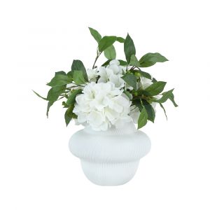 FELICIA Synthetic Fiber Flower Vase White Color W35xD35xH40 Cm