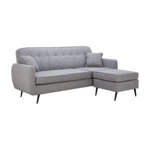 Sofa Góc Linh Hoạt Polyester DAPHNE Màu Xám W189xD129xH84Cm