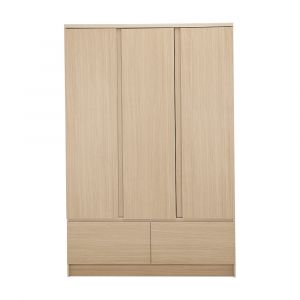 Tủ Quần Áo 3 Cánh Gỗ Công Nghiệp FASH Màu Gỗ W55xD120xH180Cm