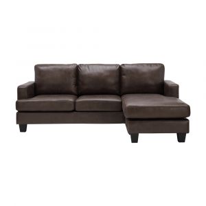 Sofa vải chữ L LAMCY màu nâu đậm