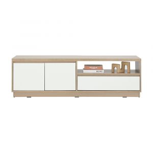 Kệ TV Gỗ Công Nghiệp MINIO/P Màu Vàng Nhạt/Trắng W150xD40xH45Cm