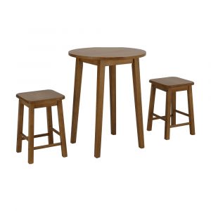 KOFF Rubber Wood Dining Set 2 Chairs Dark Brown Color W60xD60xH75 Cm