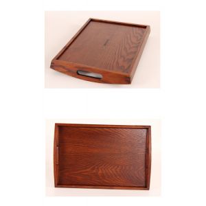 Rectangular Brown Wooden Tea Tray