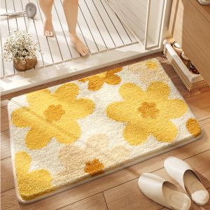 Yellow Flower Bathroom Carpet