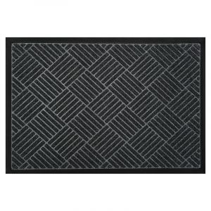 Black Striped Foot Mat