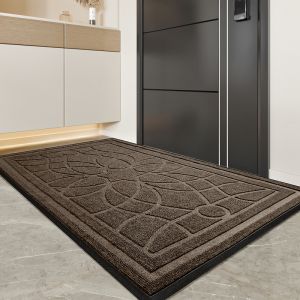 Brown Striped Foot Mat