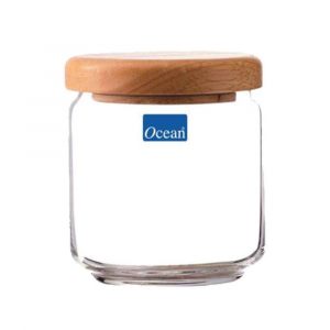 Hũ thủy tinh Pop jar 500ml trơn nắp gỗ