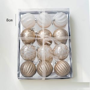 Hộp trái châu màu sâm panh 12pcs/8cm