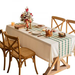 Khăn trải giữa bàn màu xanh lá 35x180cm