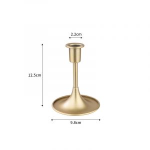 Gold-plated iron candlestick H12cm