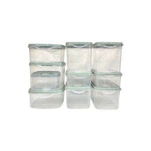 Bộ Hộp Đựng Thực Phẩm Nhựa PP K-BOXA Màu Xanh Lá W40xD18xH27Cm