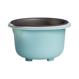 RECIPE Set of colander and mixing bowl Plastic Turquoise/ Grey Dia29xH15 ∙ Set of 3