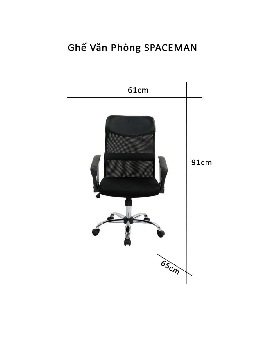Ghế Văn Phòng Sợi Tổng Hợp SPACEMAN Màu Đen
