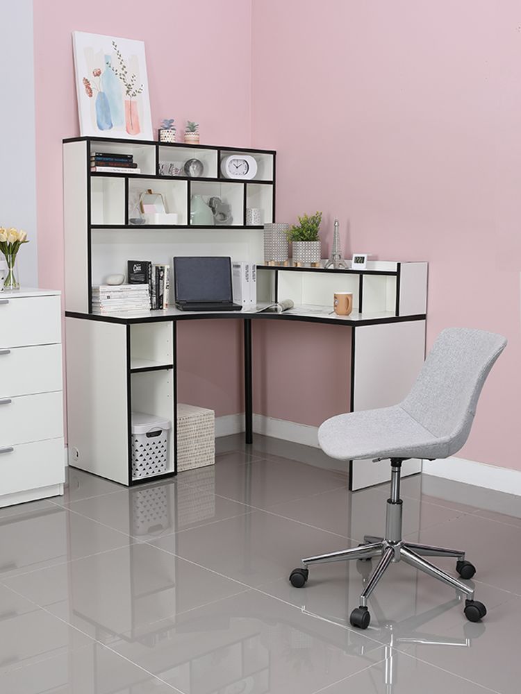 Bàn Làm Việc Gỗ Công Nghiệp SAGGIO Màu Trắng