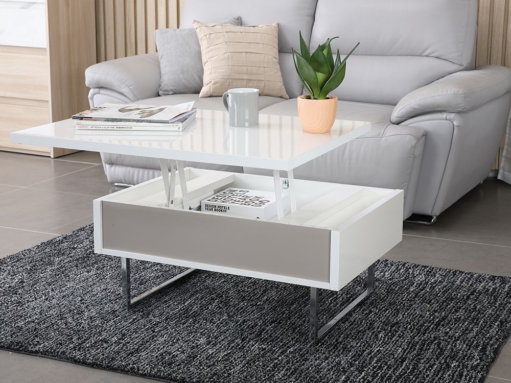 Bàn Cà Phê Gỗ Công Nghiệp PLAY MINI Màu Trắng Đa Năng