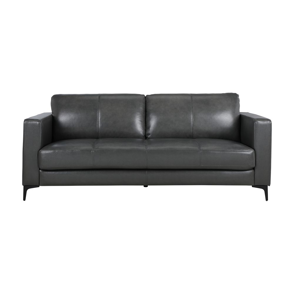 Ảnh chính diện của Sofa Băng Da thật ESPRESSO Màu Xám
