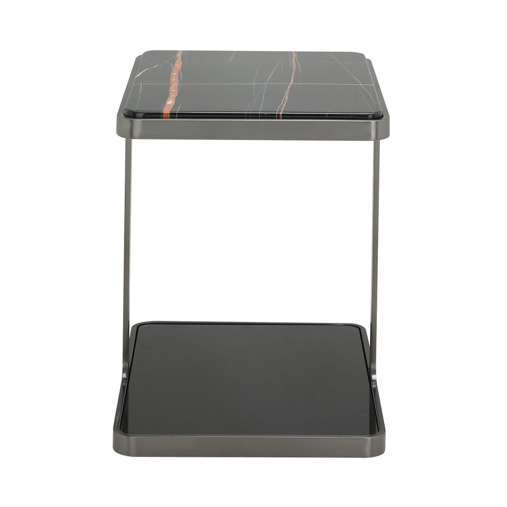 Bàn Góc Đá tự nhiên RENA Màu Đen H50Cm
