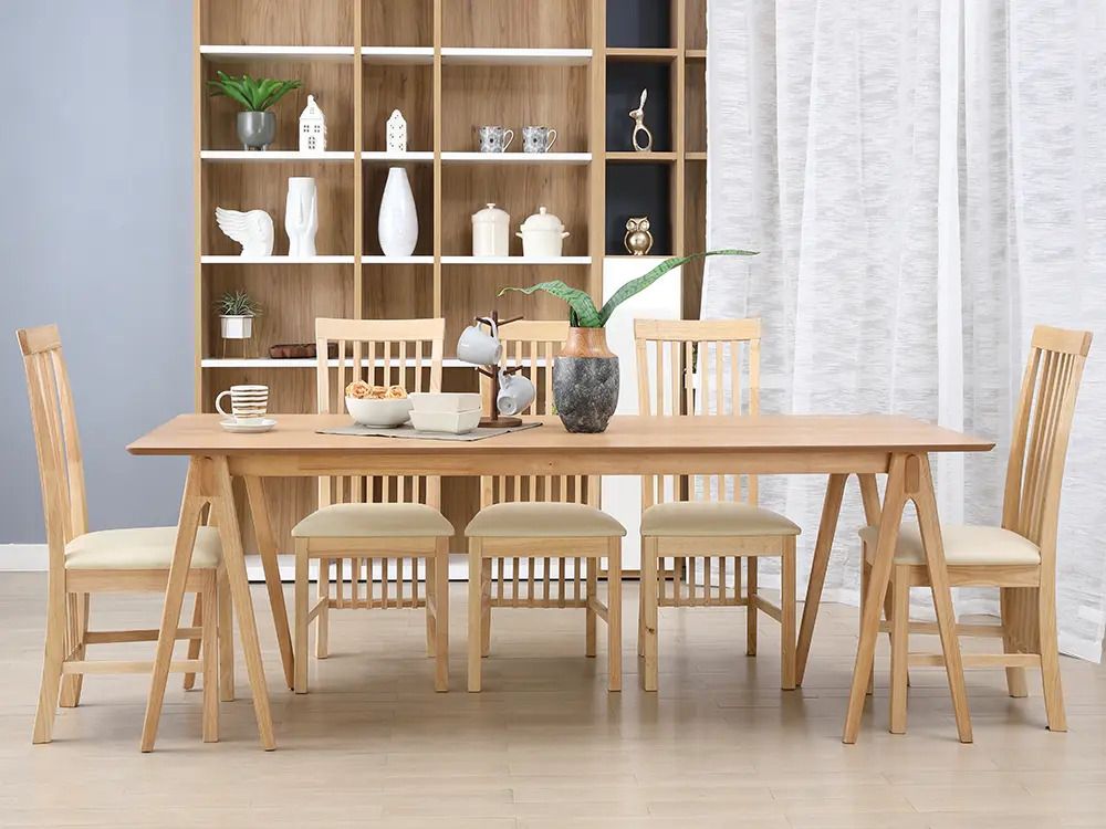 Bàn ăn gỗ MDF ZELDA màu gỗ