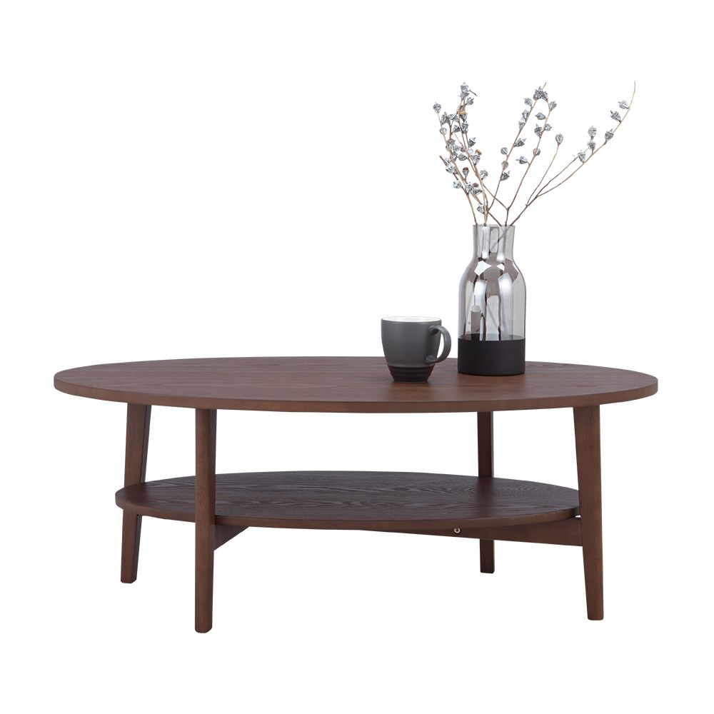 Bàn Cà Phê Gỗ MDF KARLMAR Màu Nâu Hình Oval