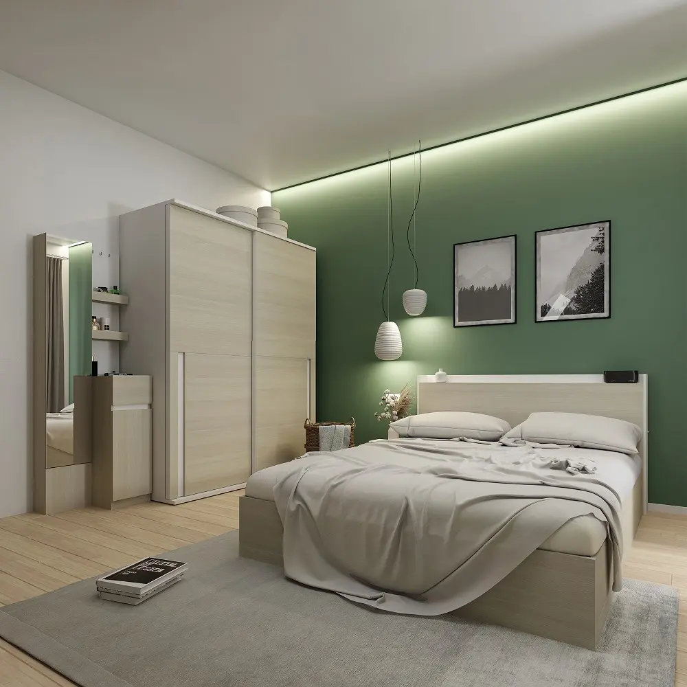 Giường Ngủ Gỗ Công Nghiệp SYDNEY Màu Trắng