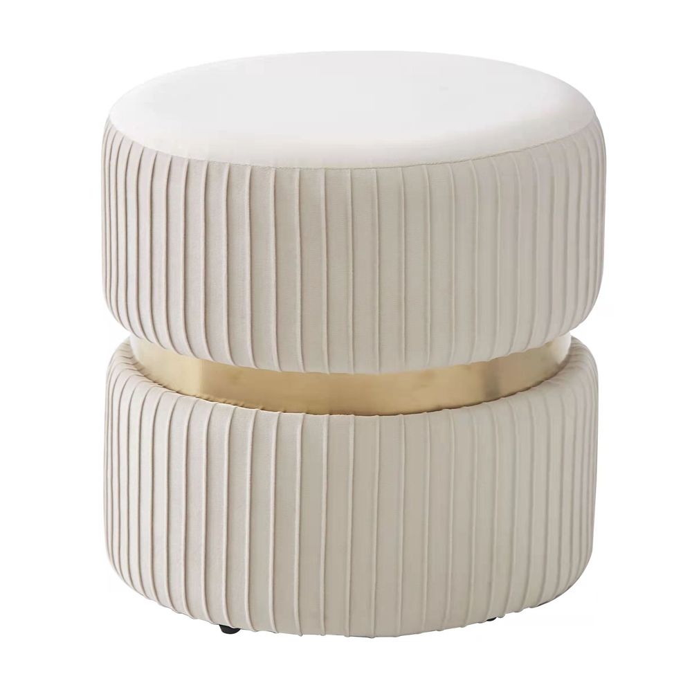 Đôn Vải Nhung PLEAT Màu Be