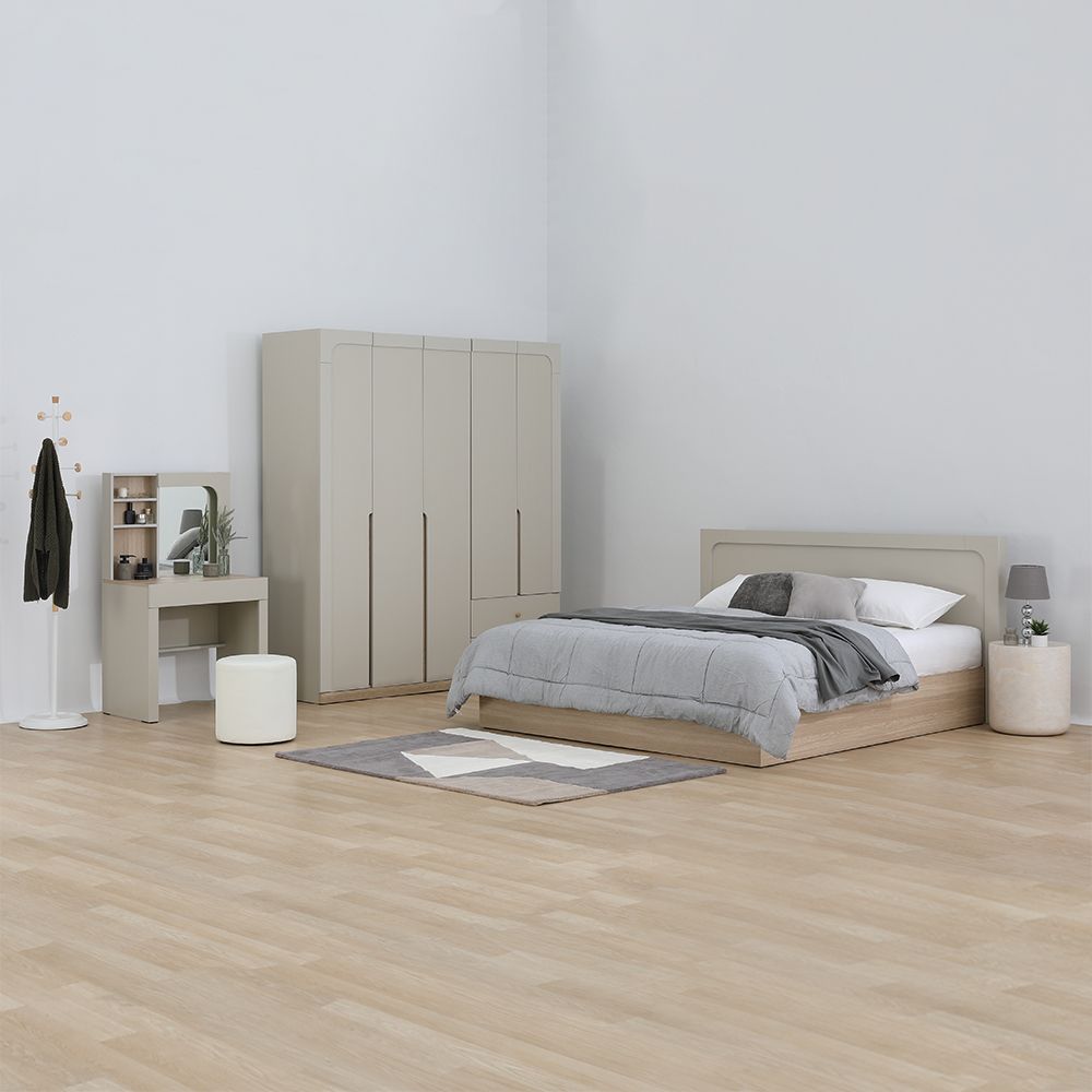 Giường Ngủ Gỗ Công Nghiệp MELBOURNE Màu Sa Thạch