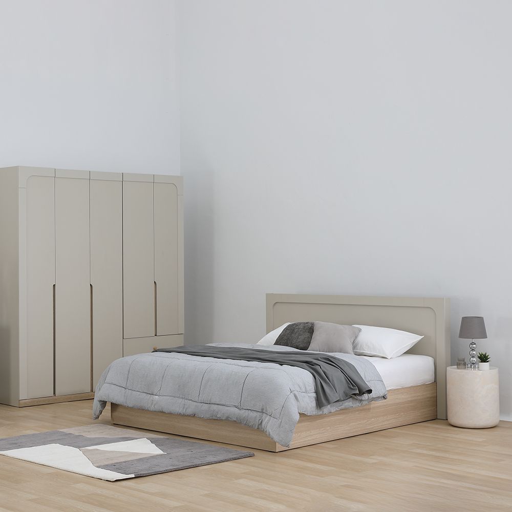 Giường Ngủ Gỗ Công Nghiệp MELBOURNE Màu Sa Thạch