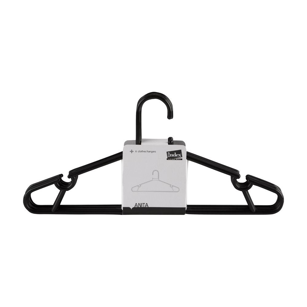 Móc Treo Quần Áo Nhựa PP Cloth Hanger 6 pcs BK Màu Đen