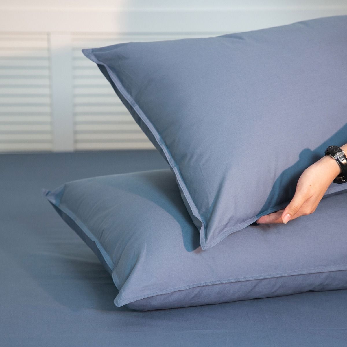 Bộ Ga Cotton VALERIE Màu Xanh