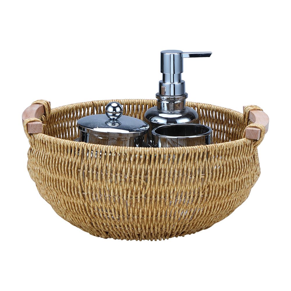 Rổ Đựng Đồ Nhựa PE TMISU Màu Gỗ Tự Nhiên