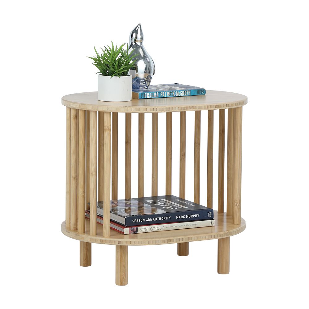 Bàn Góc Tre ROYN Màu Gỗ H35Cm