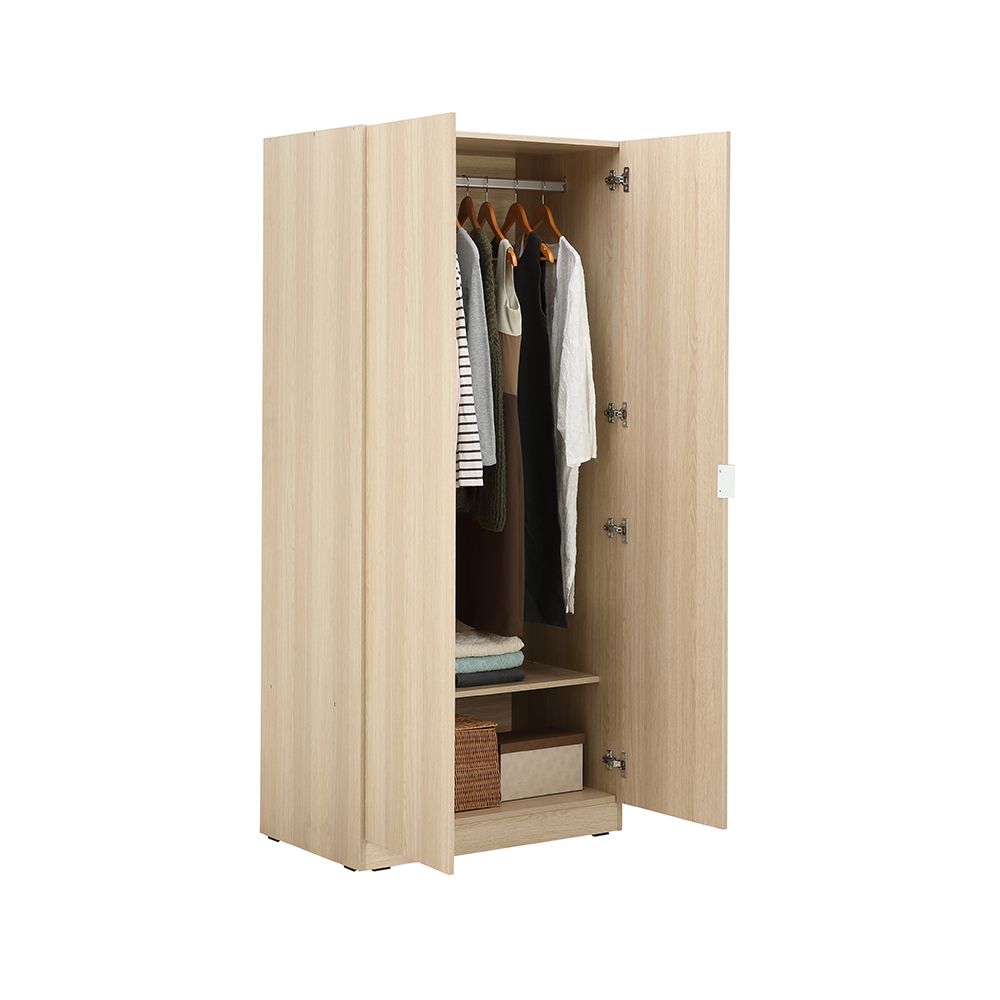 Tủ Quần Áo 2 Cánh Gỗ Công Nghiệp CHAMP Màu Gỗ
