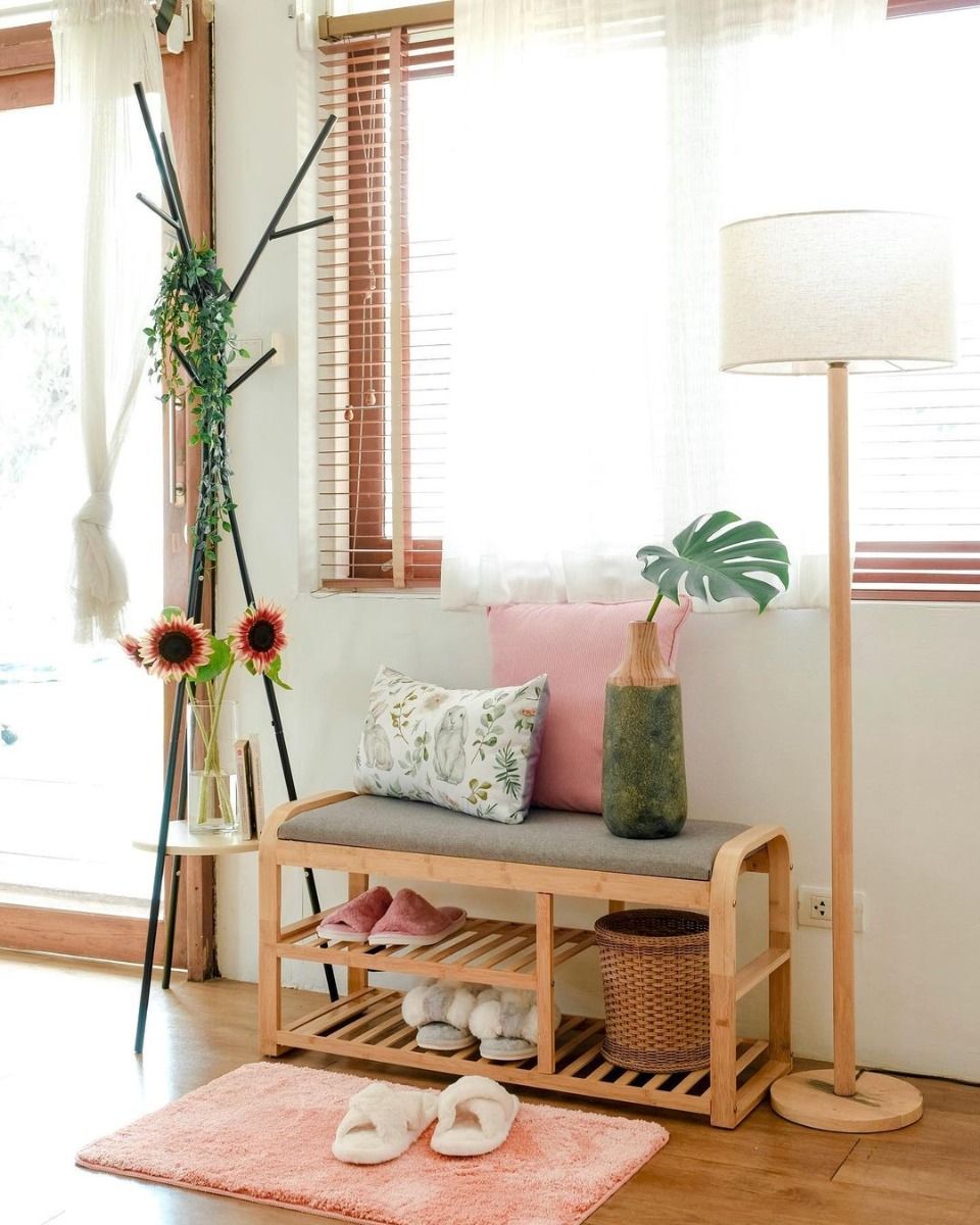 Kệ Giày Tre HOMEY Màu Gỗ