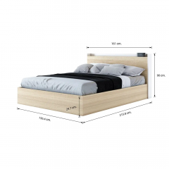 Giường Ngủ Gỗ Công Nghiệp SYDNEY Màu Trắng 5Ft (W153xD198Cm)