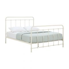 Giường Ngủ Sắt LOFTER Màu Trắng 5Ft (W153xD198Cm)