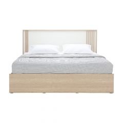 Giường Ngủ Gỗ Công Nghiệp VARA Màu Gỗ 6Ft (W183xD198Cm)